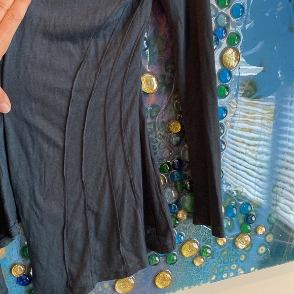 Tencel/wool drape front cardigan with seaming detail - Picture 3 of 9